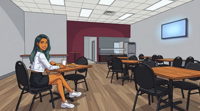 Woman with a burger at Getaway Express