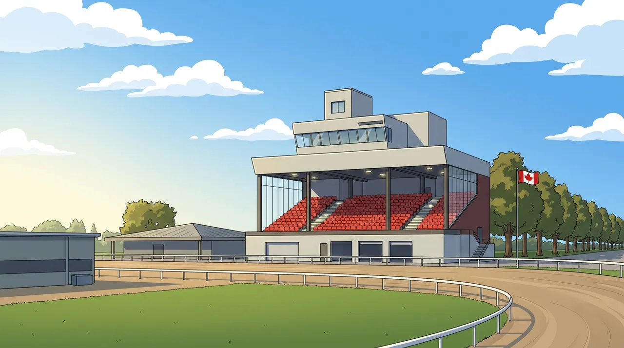 Clinton Raceway grandstand across the empty track